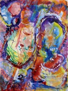 37 Introspection Dec 2007 acrylic on paper 22X30”
