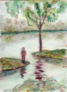 15 Lake Apr 2004 WC on paper 11X15”